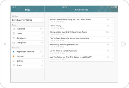 Blog Comments Tablet